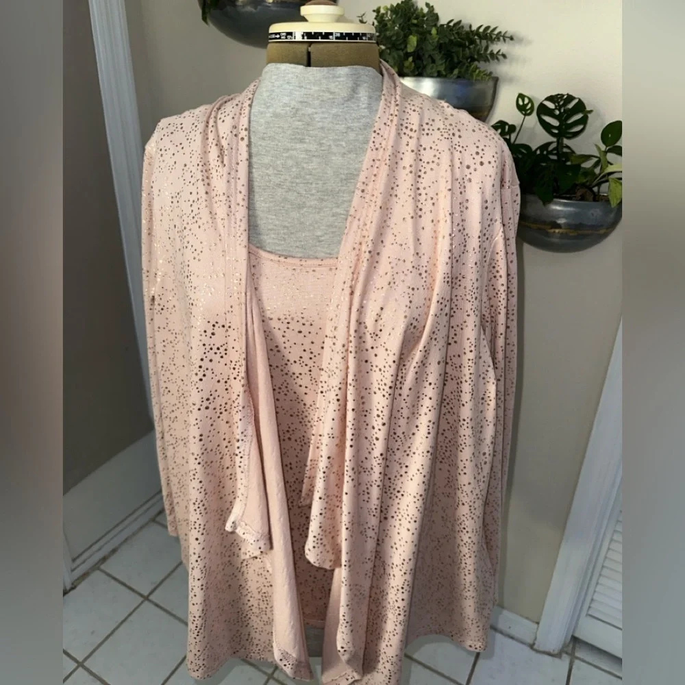 Pink Women's Layered Top Size Xl  By Forgotten Grace,Office, Dressy, Spring